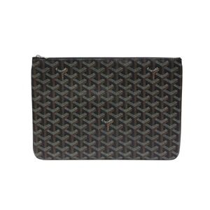 GOYARD Senna clutch bag black brown leather